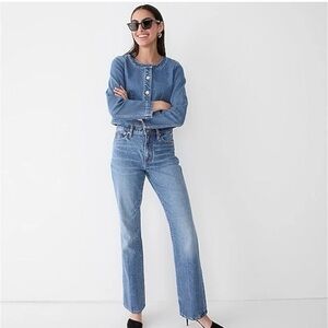 J. Crew Full Length Demi Boot Medium Wash Jeans - Size 28 Tall